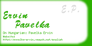 ervin pavelka business card